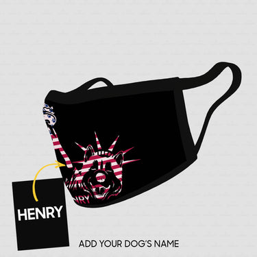 Personalized Dog Gift Idea - The Statue Of Liberty Black Background For Dog Lovers - Cloth Mask